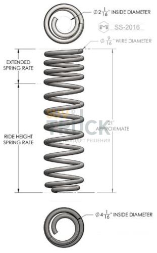 Комплект прогрессивных пружин JEEP WRANGLER JK 2007-2014  4 двери лифт 4.5" дюйма 