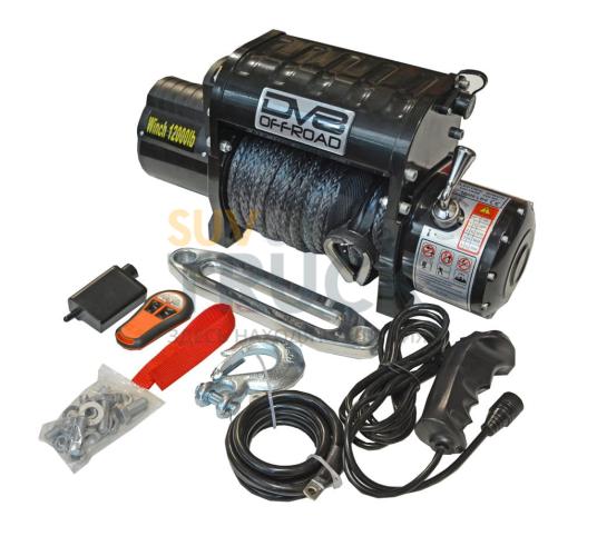 12000 pound Winch Black w/ Synthetic Line and Wireless Remote