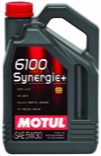 4 л MOTUL 6100 SYNERGIE+ 5W-40 для бензиновых и дизельных двигателей, изготовленное по технологии Technosynthese®