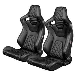 Спортивные сиденья анатомические серии Elite-X Series Sport Seats - Black Diamond (Double Grey Stitching / Black Piping)