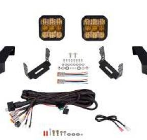 Комплект желтых LED-модулей SS5 Sport CrossLink на передний бампер Jeep Wrangler, Combo