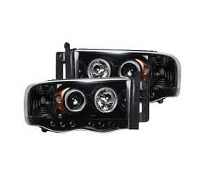 Dodge RAM 02-05 1500/2500/3500 PROJECTOR HEADLIGHTS - Smoked / Black