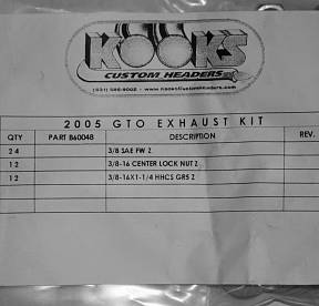 Набор болтов для монтажа выпускного коллектора