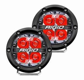 Фары RIGID 360 Серия 4″ Дальний свет - красная подсветка