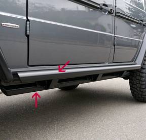 Защита порогов для MERCEDES G 5 дверей