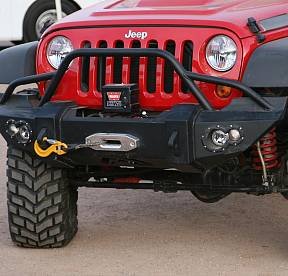 Бампер силовой с защитой радиатора для Jeep JK 2007-2017  с креплением лебёдки