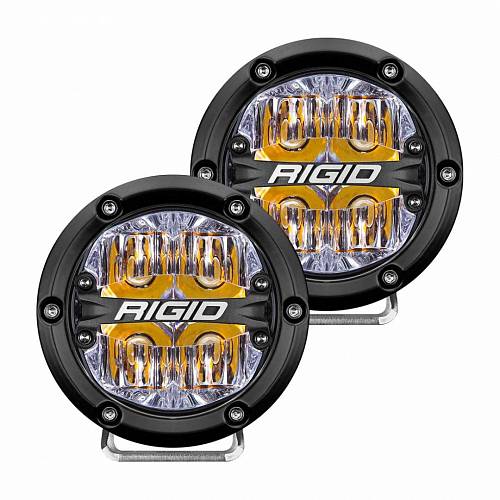 Фары RIGID 360 Серия 4″ Водительский свет - янтарная подсветка