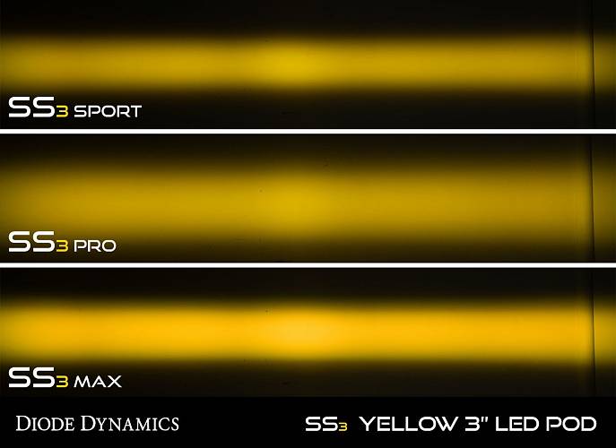 Янтарные LED-фары SS3 Max комбинированные с янтарной подсветкой 2 шт 