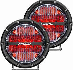Фары RIGID 360 Серия 6″ Водительский свет - красная подсветка