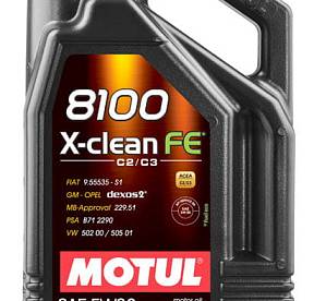 5 л MOTUL8100 X-CLEAN FE 5W-30 для бензиновых и дизельных двигателей стандарта ЕВРО IV и ЕВРО V