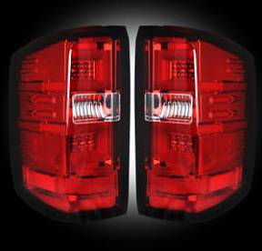 Chevy Silverado 16-17 1500/2500/3500 (Replaces Factory OEM LED Tail Lights ONLY - Also Fits GMC Sierra 15-17 Dually Body Style with Factory OEM LED Tail Lights ONLY) OLED TAIL LIGHTS - Red Lens