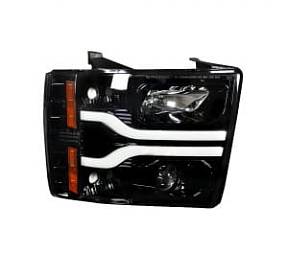 Chevrolet Silverado 07-13 (2nd GEN Single-Wheel & 07-14 Dually) PROJECTOR HEADLIGHTS - Smoked / Black