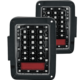 Комплект из двух светодиодных задних фонарей для JEEP WRANGLER JK (Джип Рэнглер JK) 2007 - 14 (евростандарт)