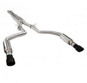 Система выхлопа Cat Back для Dodge Charger с черными насадками