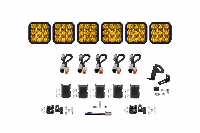 LED-балка SS5 Sport Universal янтарный водительский свет, 6 модулей 