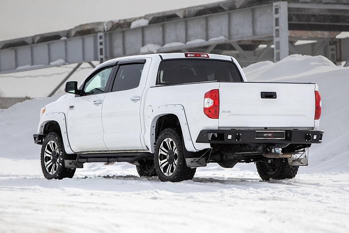 Задний силовой бампер BMS ALFA для Toyota Tundra 2014-20, покрытие Raptor
