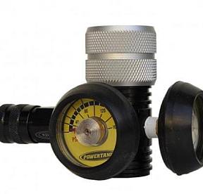 Sidearm 160D Regulator, 0-160 PSI, adjustable, fits 323 valves, Aluminum body, bottle and outlet pressure gauges.  Recommended for vehicle mounted systems.