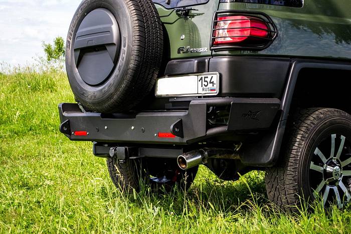 Задний силовой бампер BMS ALFA для Toyota FJ Cruiser 2007+, покрытие Raptor