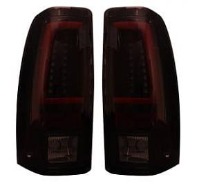 Chevy Silverado & GMC Sierra 99-07 (Fits 2007 "Classic" Body Style Only) OLED TAIL LIGHTS - Dark Red Smoked Lens