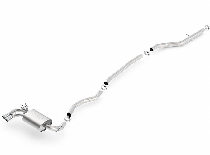 140509 ВЫХЛОПНАЯ СИСТЕМА CAT BACK BMW 328I F30/F32 F3X L4-2.0 (TURBO) ’13- ЗВУК S-TYPE (turbo) N20 - двойная насадка