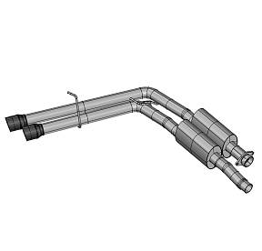 Система Cat Back для Ford F150 Raptor Super Crew Cab, с черными насадками