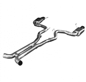 Выхлопная система для установки Mustang GT 5.0L 4V, ø 3'', черные насадки