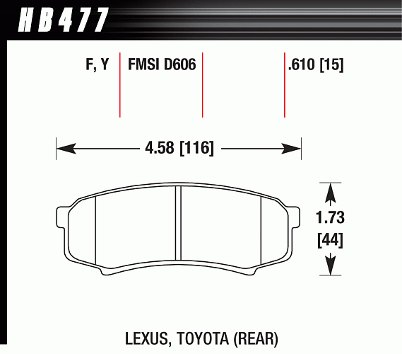 Тормозные колодки  LC150/LC120/GX470/GX460 Hawk HPS задние