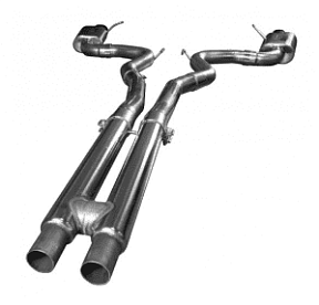 Выхлопная система для Mustang GT 5.0L 4V, OEM x 3'', черные насадки