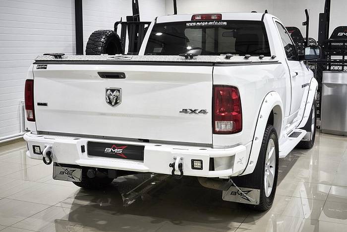 Задний силовой бампер BMS ALFA для Dodge Ram 2009-18, полимерное покрытие