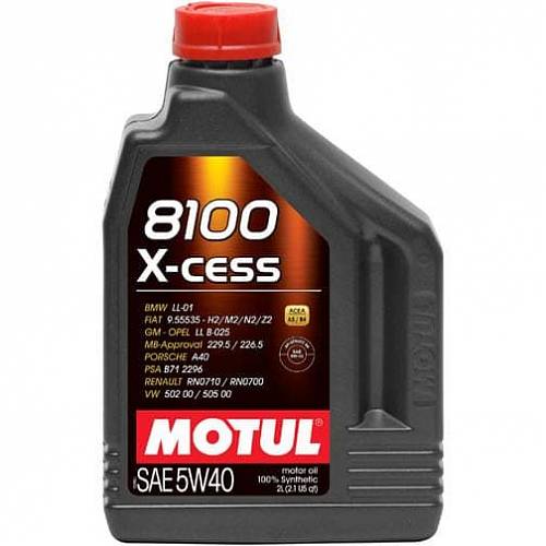 2 л MOTUL 8100 X-CESS 5W-40 для бензиновых и дизельных двигателей