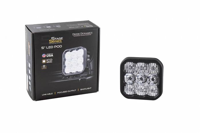 LED-фара Stage Series 5" Sport янтарный водительский свет