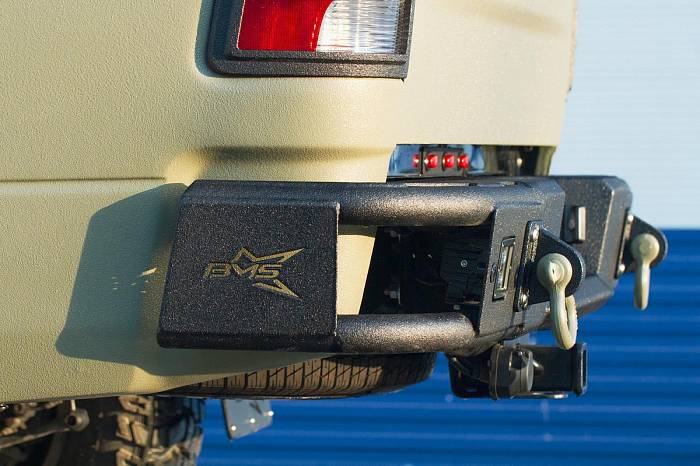 Задний силовой бампер BMS ALFA для Dodge Ram 2009-18, покрытие Line-X