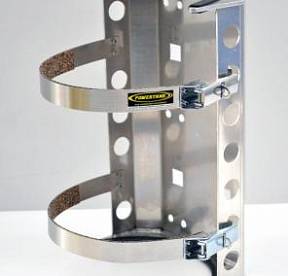 Super Bracket, 20 lb. Tank, Aluminum, Lockable straps, 8" dia.