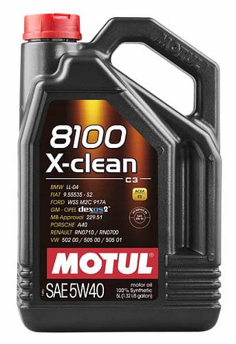5 л MOTUL 8100 X-CLEAN 5W-40 - C3 для бензиновых и дизельных двигателей стандарта ЕВРО IV и ЕВРО V