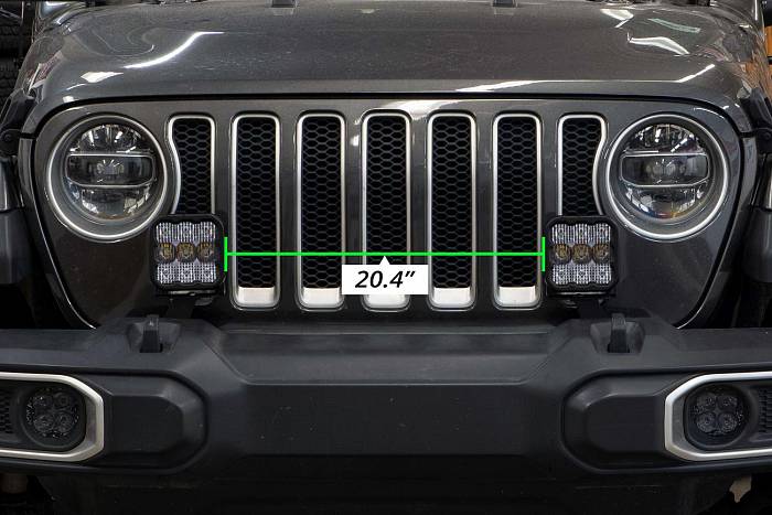 Комплект янтарных LED-модулей SS5 Pro CrossLink на передний бампер Jeep Wrangler, Combo