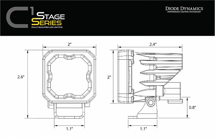 Белые LED-модули Stage C1 Pro с янтарной подсветкой