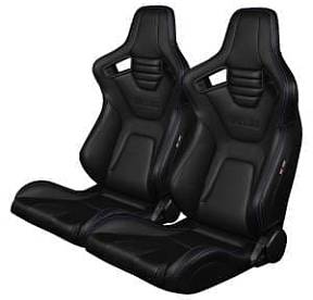 Спортивные сиденья анатомические серии Elite-X Series Sport Seats - Black Leatherette (Purple Stitching)