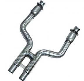 Приемные трубы H-Pipe с High Flow кат. для Mustang V6, 2005-2010, 2.5'' x 2.5''