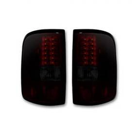 Ford F150 04-08 Straight aka "Style" Side LED TAIL LIGHTS - Dark Red Smoked Lens