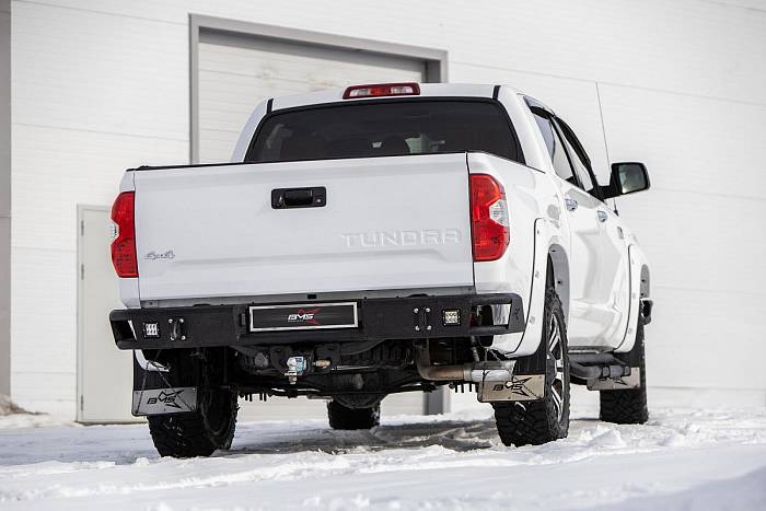 Задний силовой бампер BMS ALFA для Toyota Tundra 2014-20, покрытие Raptor + цинкование