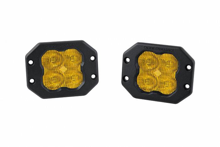 Противотуманные желтые врезные LED-модули SS3 Pro SAE с янтарной подсветкой