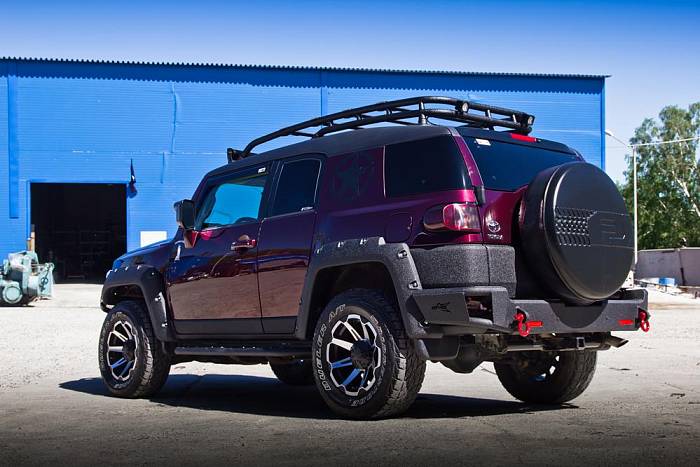 Задний силовой бампер BMS ALFA для Toyota FJ Cruiser 2007+, полимерное покрытие + цинкование