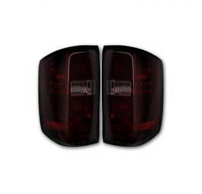 Chevy Silverado 14-17 1500/2500/3500 (Replaces Factory OEM Halogen Tail Lights ONLY - Also Fits GMC Sierra 15-17 Dually Body Style with Factory OEM Halogen Tail Lights ONLY) OLED TAIL LIGHTS - Dark Red Smoked Lens