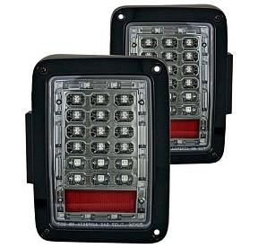 Комплект из двух светодиодных задних фонарей для JEEP WRANGLER JK (Джип Рэнглер JK) 2007 - 14 (евростандарт)