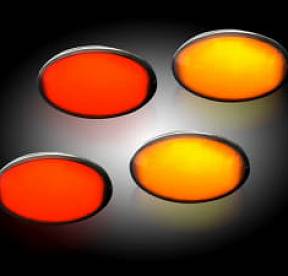 Ford 99-10 Superduty Dually Fender Lenses (4-Piece Set) w/ 2 Red LED Lights & 2 Amber LED Lights - Smoked Lens w/ Black Trim