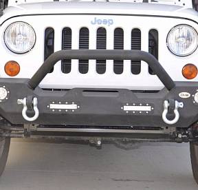 Steel Mid Front Bumper 07 w/ LED Lights for 07-17 Jeep Wranglers