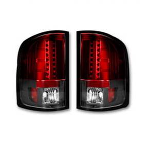 Chevy Silverado 07-13 Single-Wheel & 07-14 Dually & GMC Sierra 07-14 (Dually Only) 2nd GEN Body Style LED TAIL LIGHTS - Red Lens