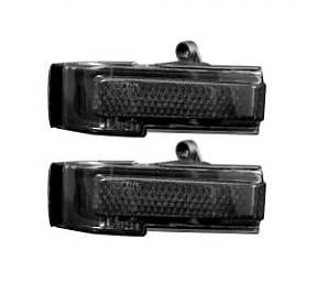 Ford 15-17 F150 & 17-18 RAPTOR Side Mirror Lenses w AMBER LED Turn Signals (2-Piece Set) - Smoked Lens