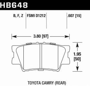 Тормозные колодки CAMRY 06- RAV4 2005- HAWK CERAMIC задние