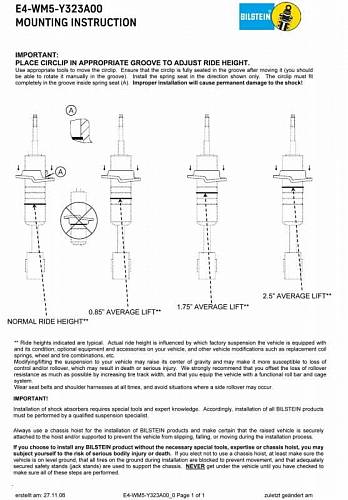 Амортизаторы передние Bilstein 24-239370 серия 5100 для Toyota 4Runner 2003-2009